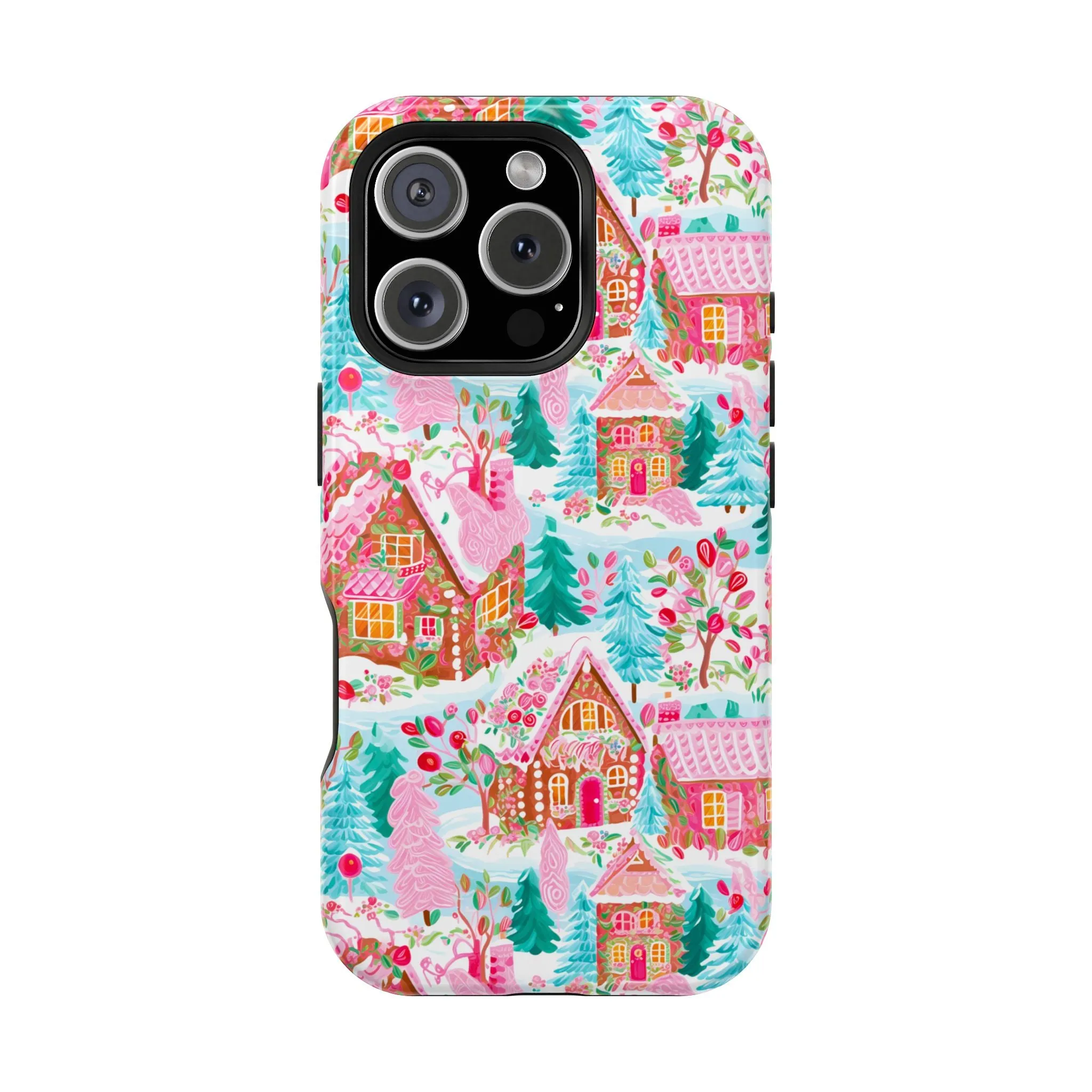 Teal Preppy Christmas Village Magsafe Phone case