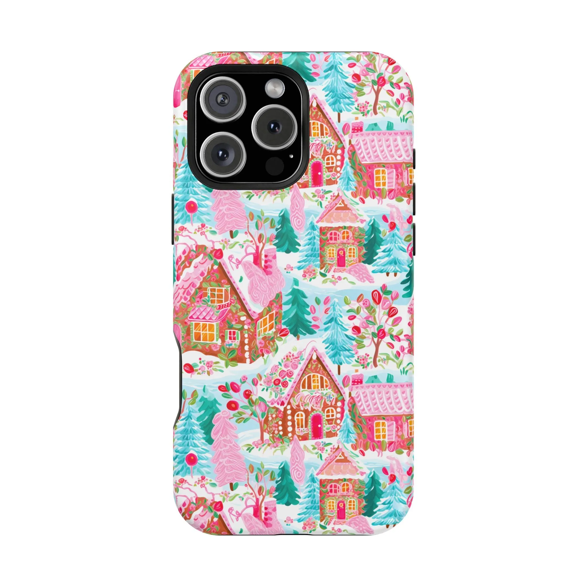 Teal Preppy Christmas Village Magsafe Phone case