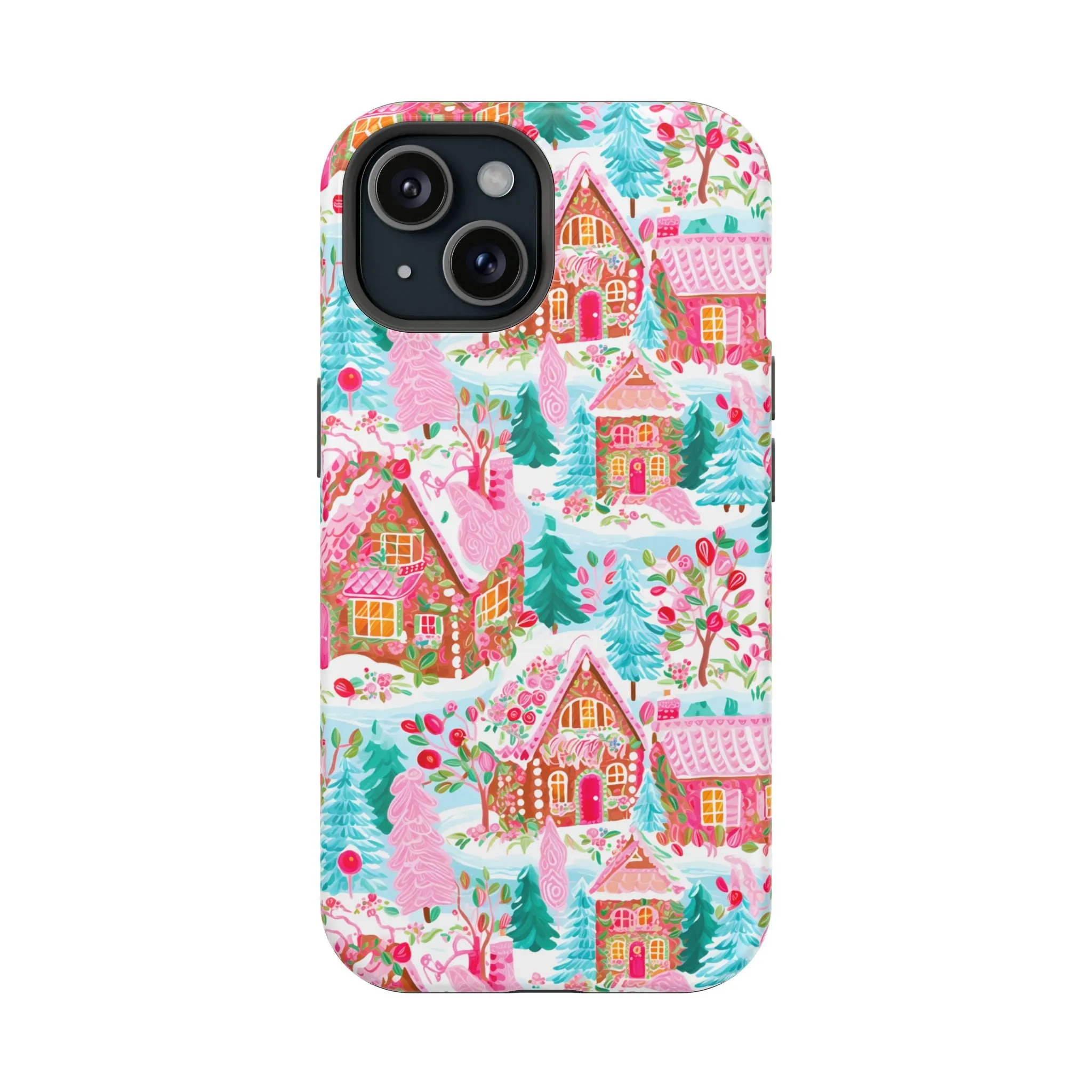 Teal Preppy Christmas Village Magsafe Phone case