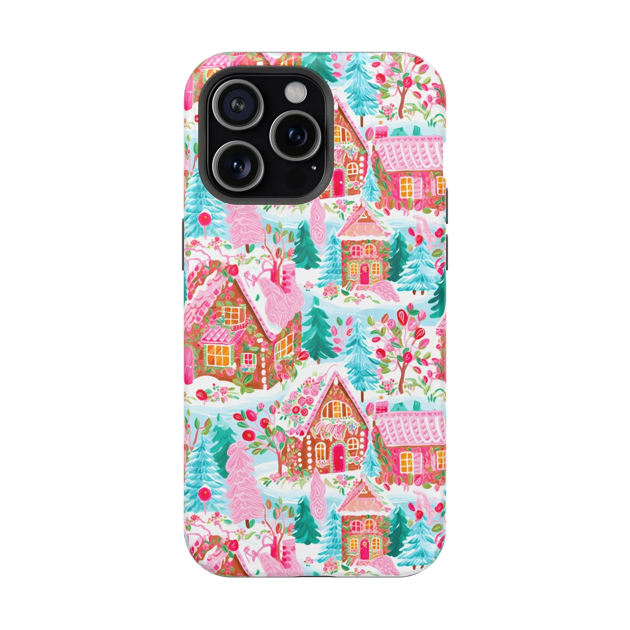 Teal Preppy Christmas Village Magsafe Phone case