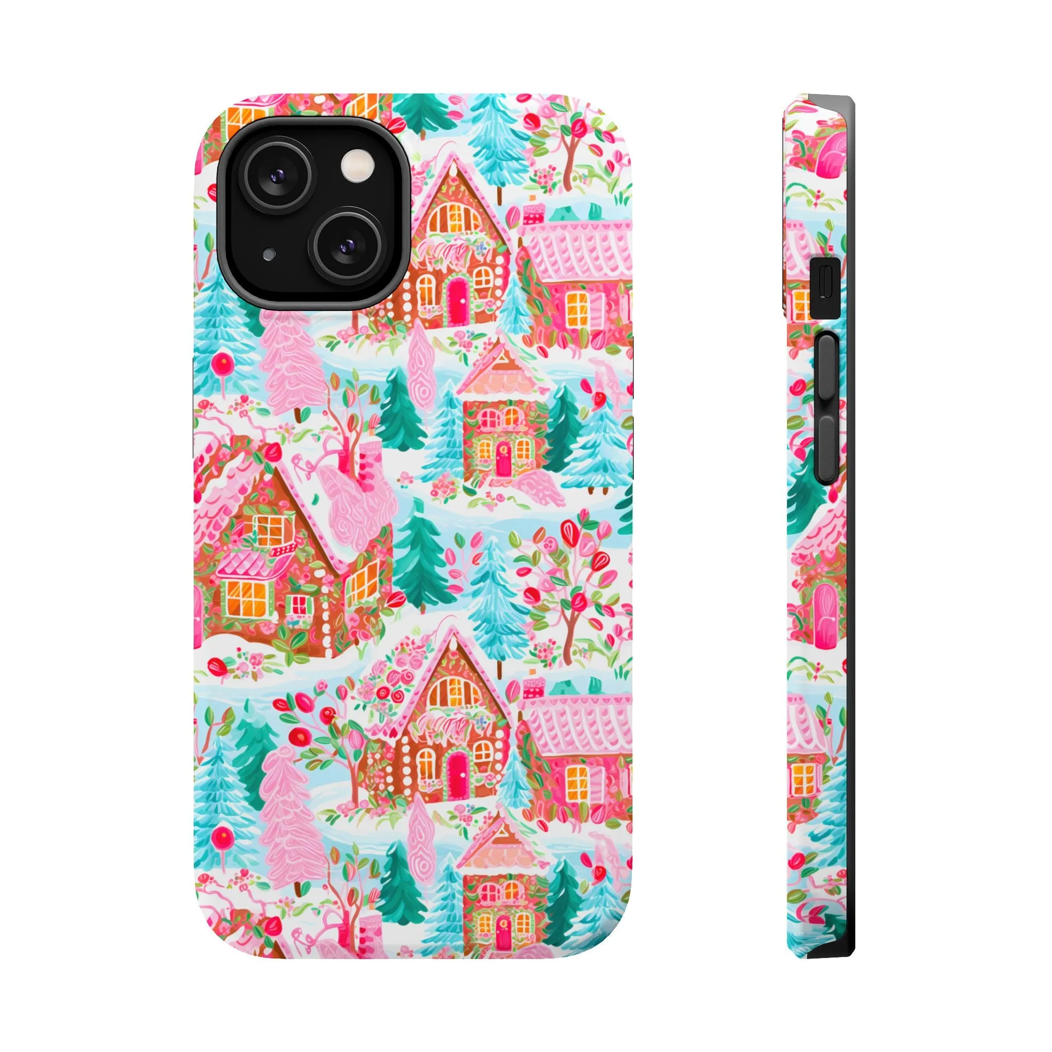 Teal Preppy Christmas Village Magsafe Phone case