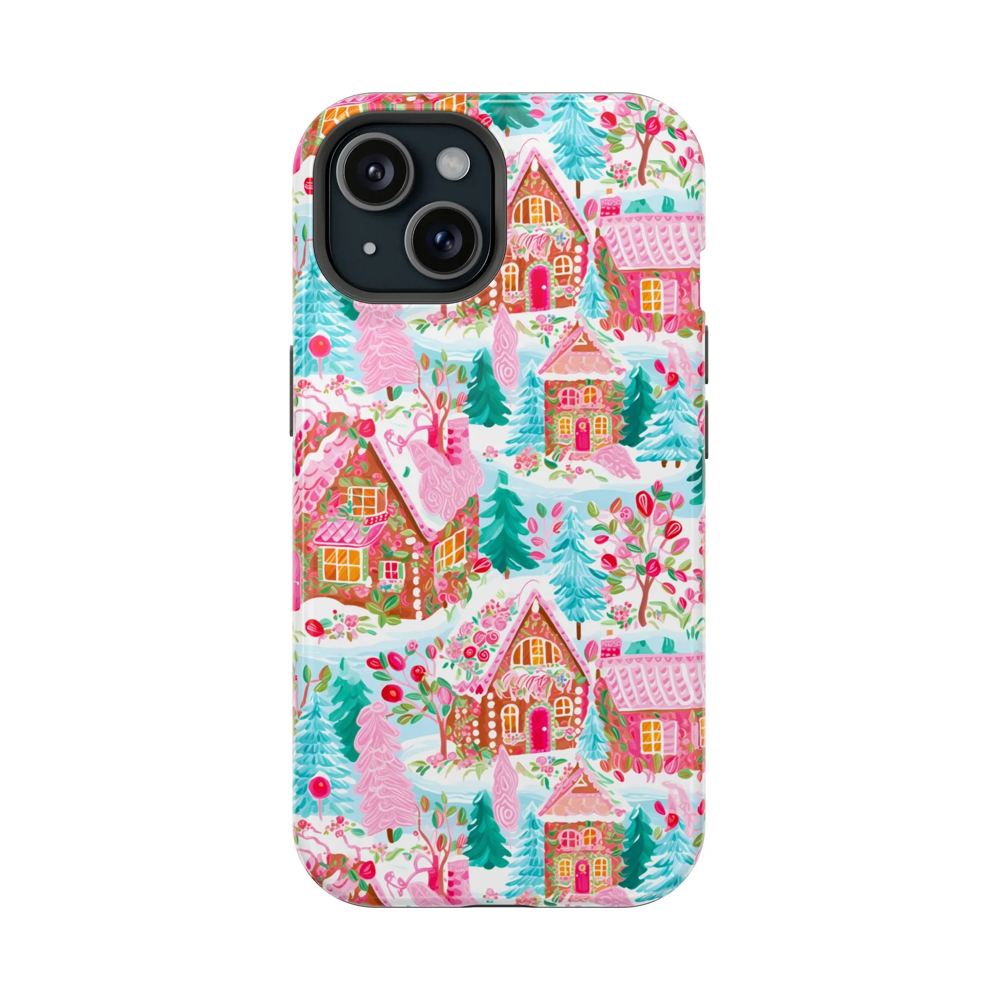 Teal Preppy Christmas Village Magsafe Phone case