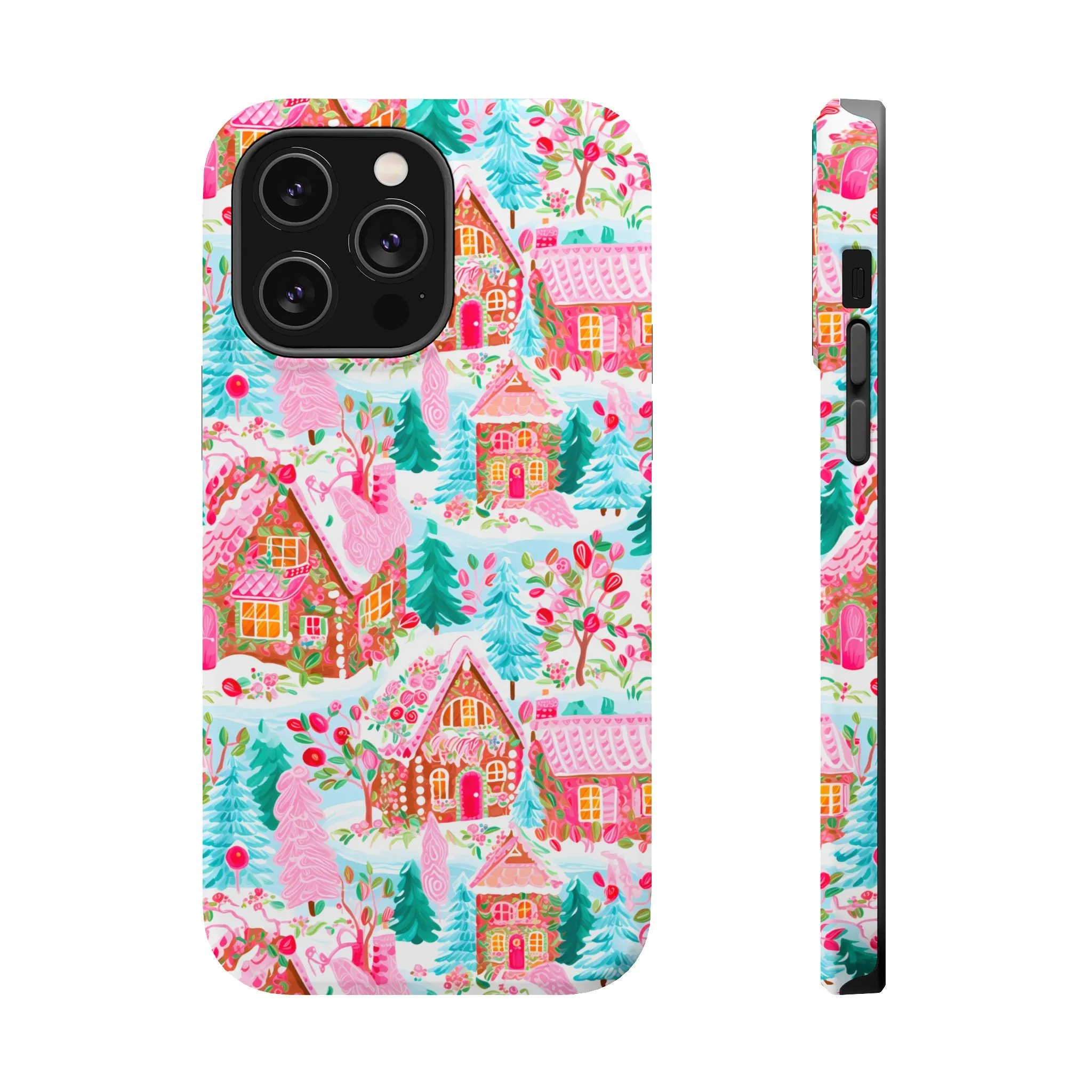 Teal Preppy Christmas Village Magsafe Phone case