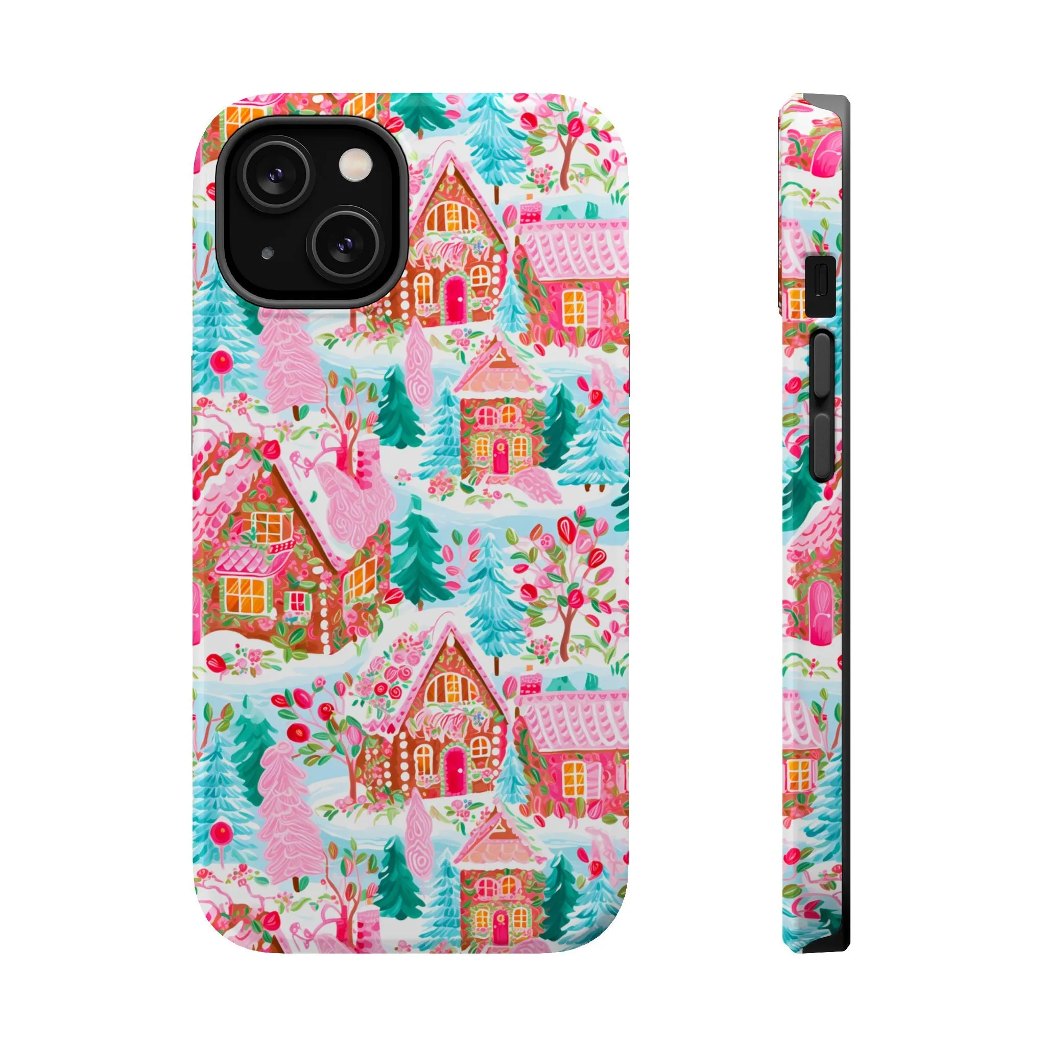 Teal Preppy Christmas Village Magsafe Phone case