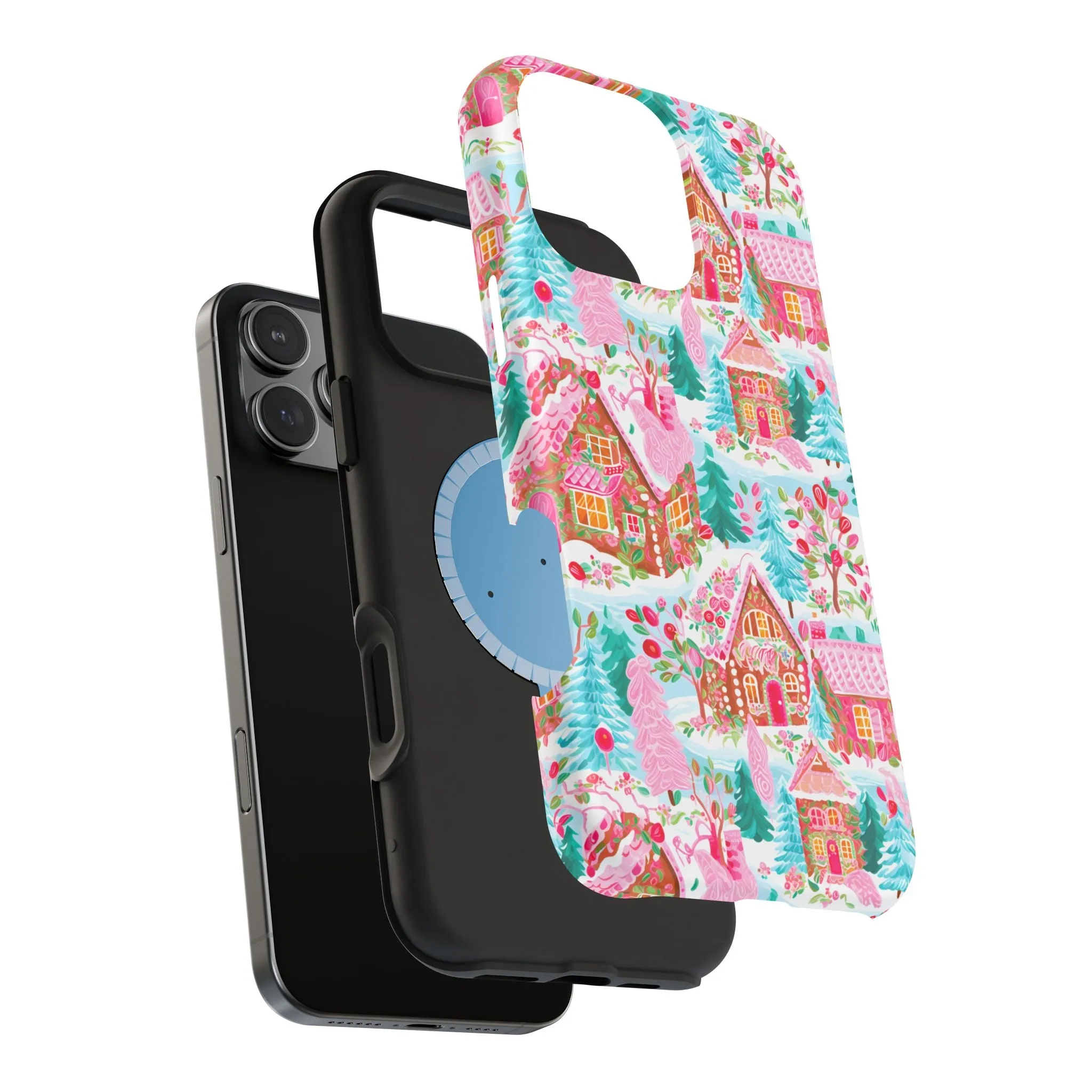 Teal Preppy Christmas Village Magsafe Phone case