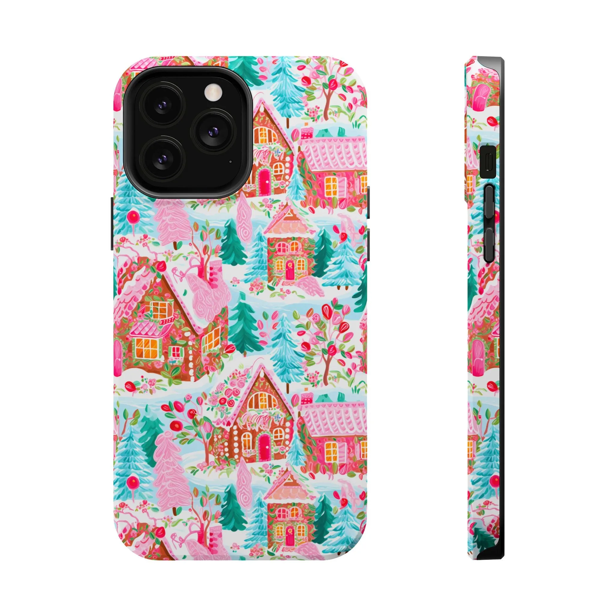 Teal Preppy Christmas Village Magsafe Phone case