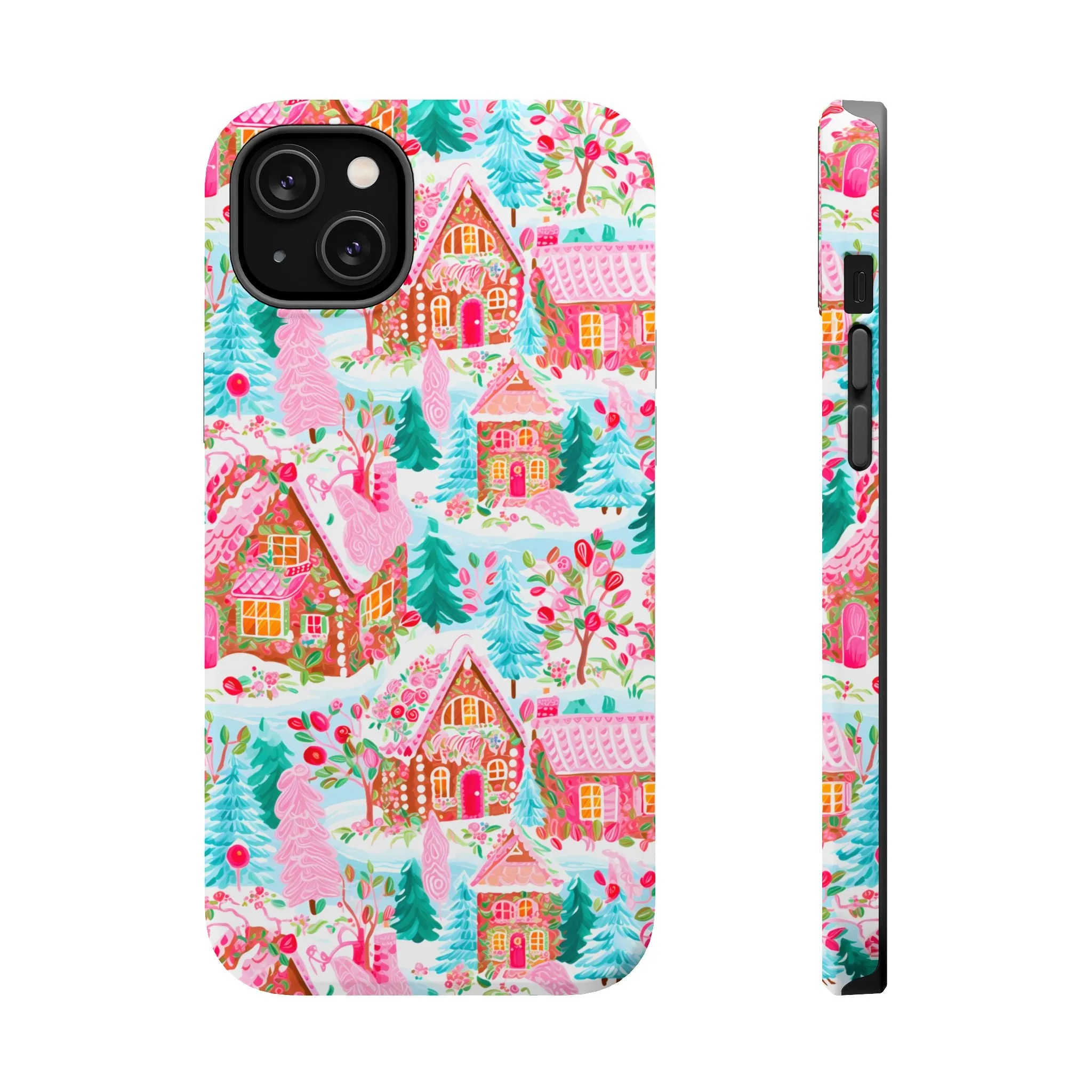 Teal Preppy Christmas Village Magsafe Phone case