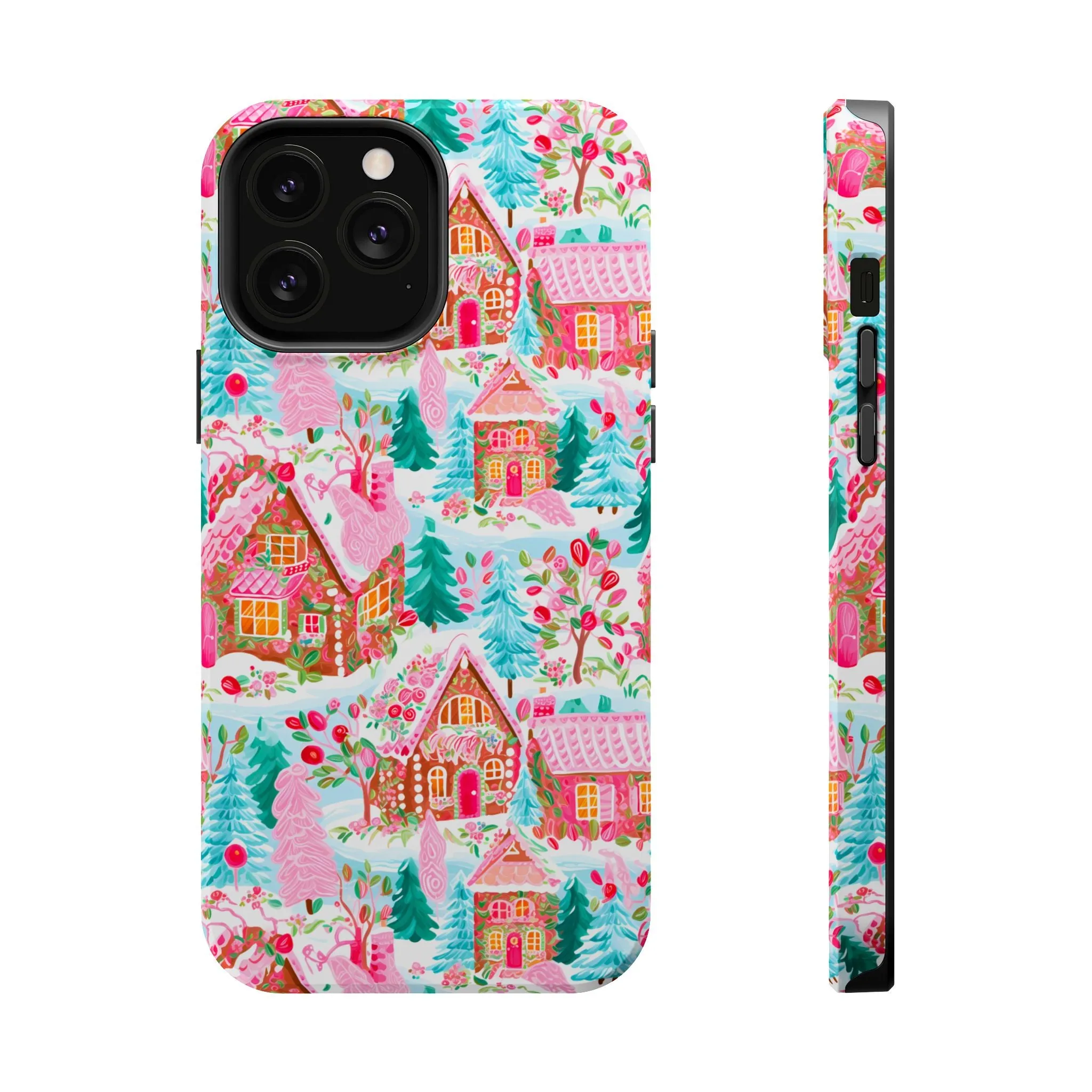 Teal Preppy Christmas Village Magsafe Phone case