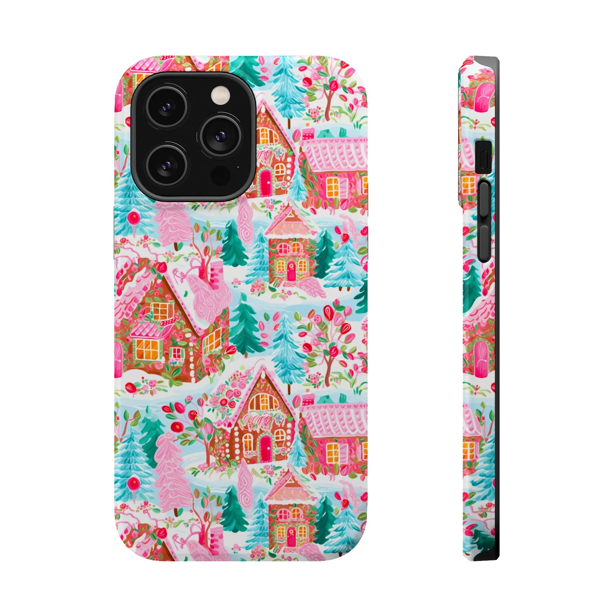 Teal Preppy Christmas Village Magsafe Phone case