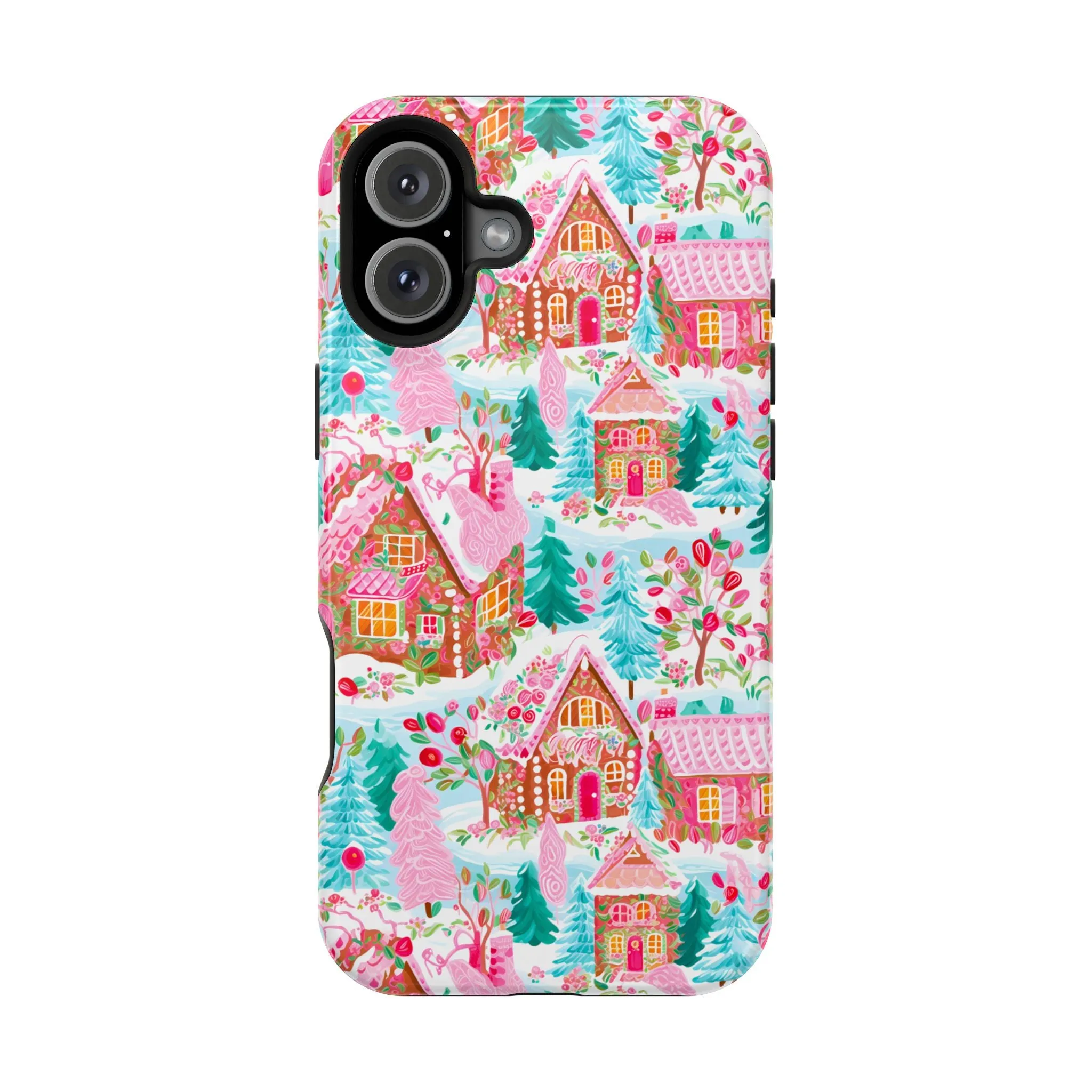 Teal Preppy Christmas Village Magsafe Phone case