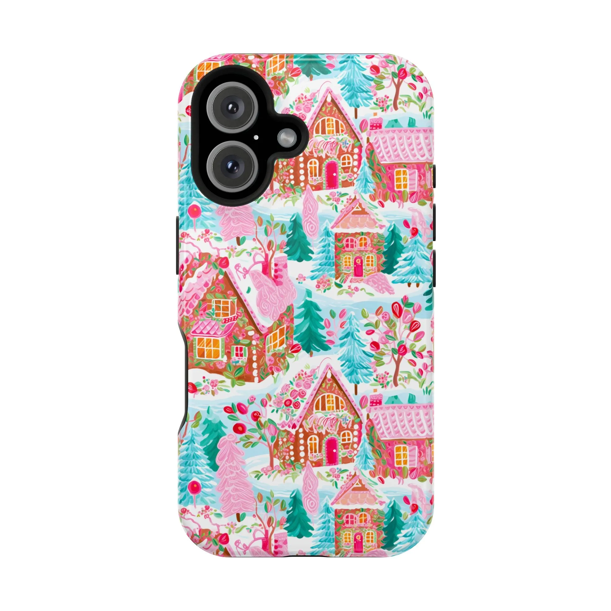 Teal Preppy Christmas Village Magsafe Phone case