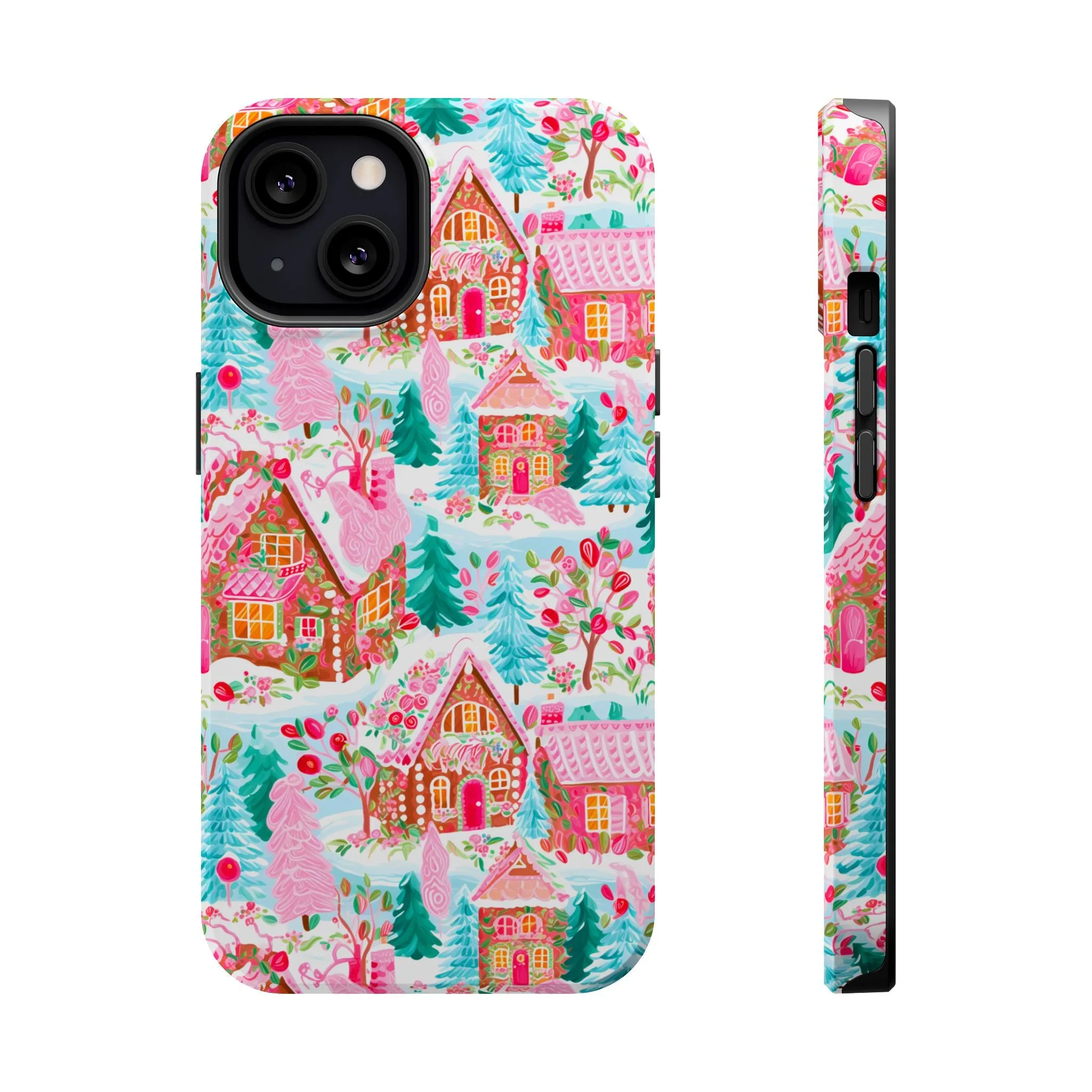 Teal Preppy Christmas Village Magsafe Phone case