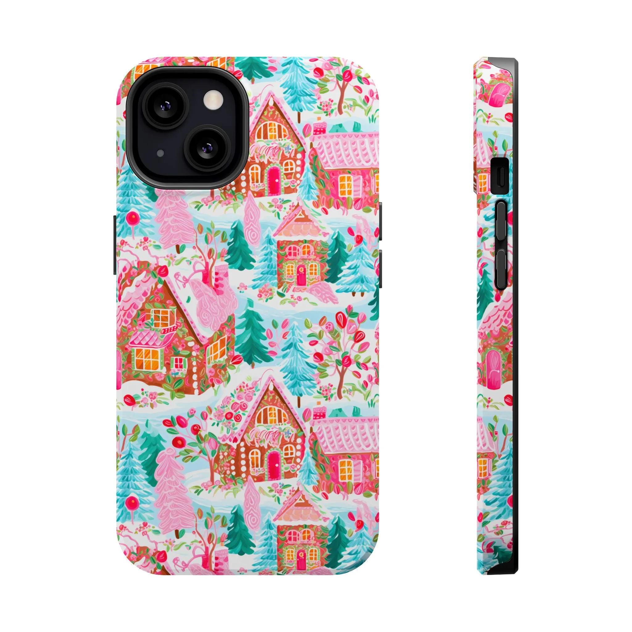 Teal Preppy Christmas Village Magsafe Phone case