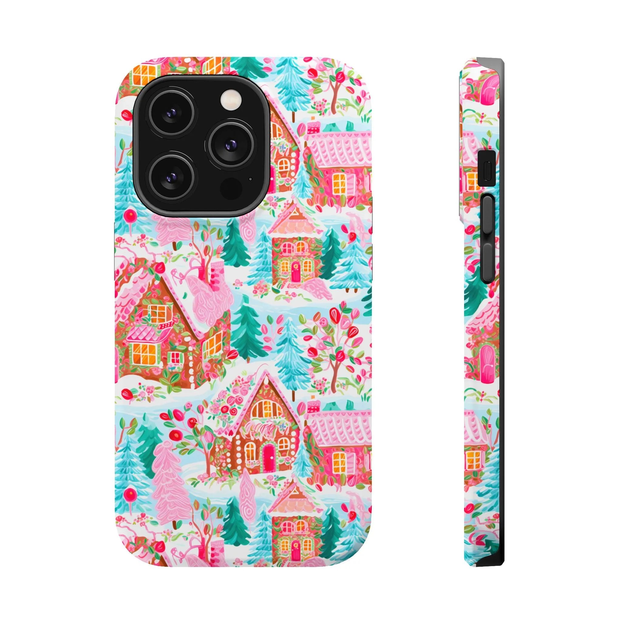 Teal Preppy Christmas Village Magsafe Phone case