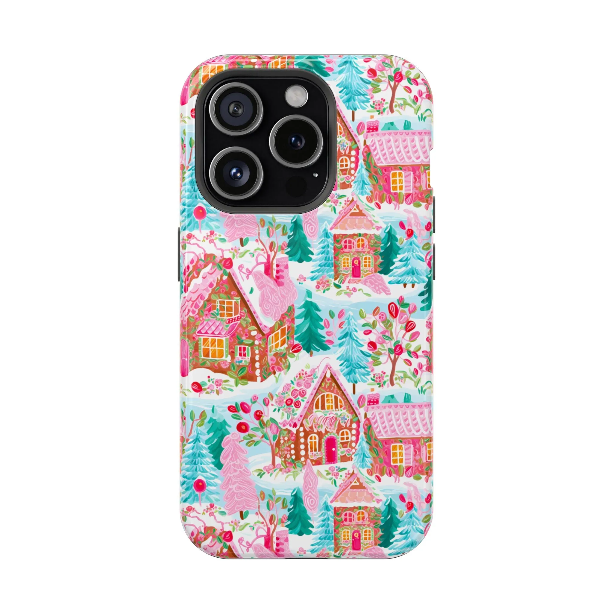 Teal Preppy Christmas Village Magsafe Phone case