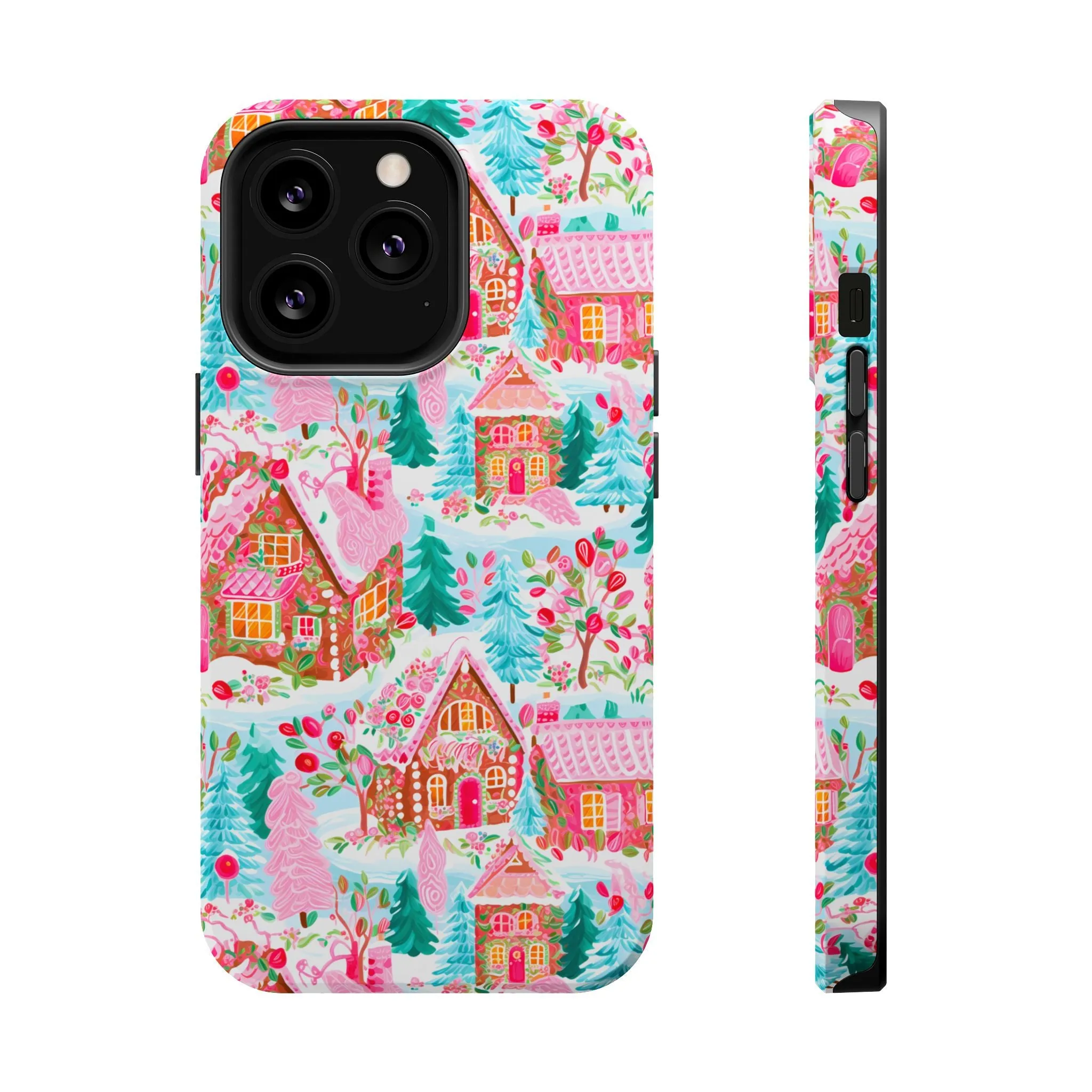 Teal Preppy Christmas Village Magsafe Phone case
