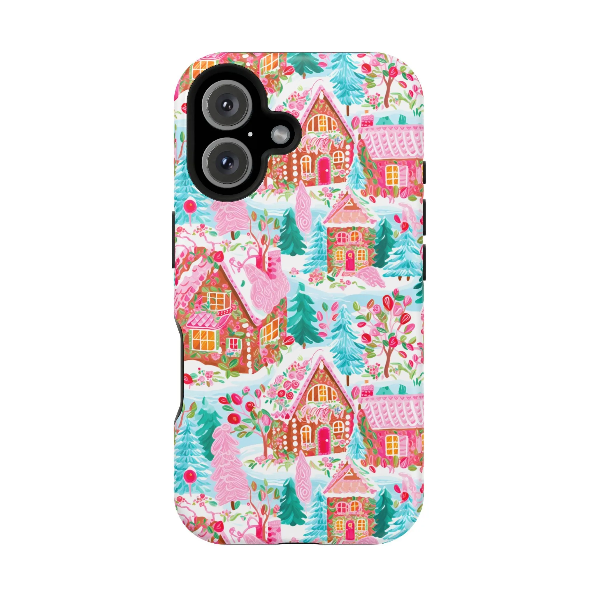 Teal Preppy Christmas Village Magsafe Phone case