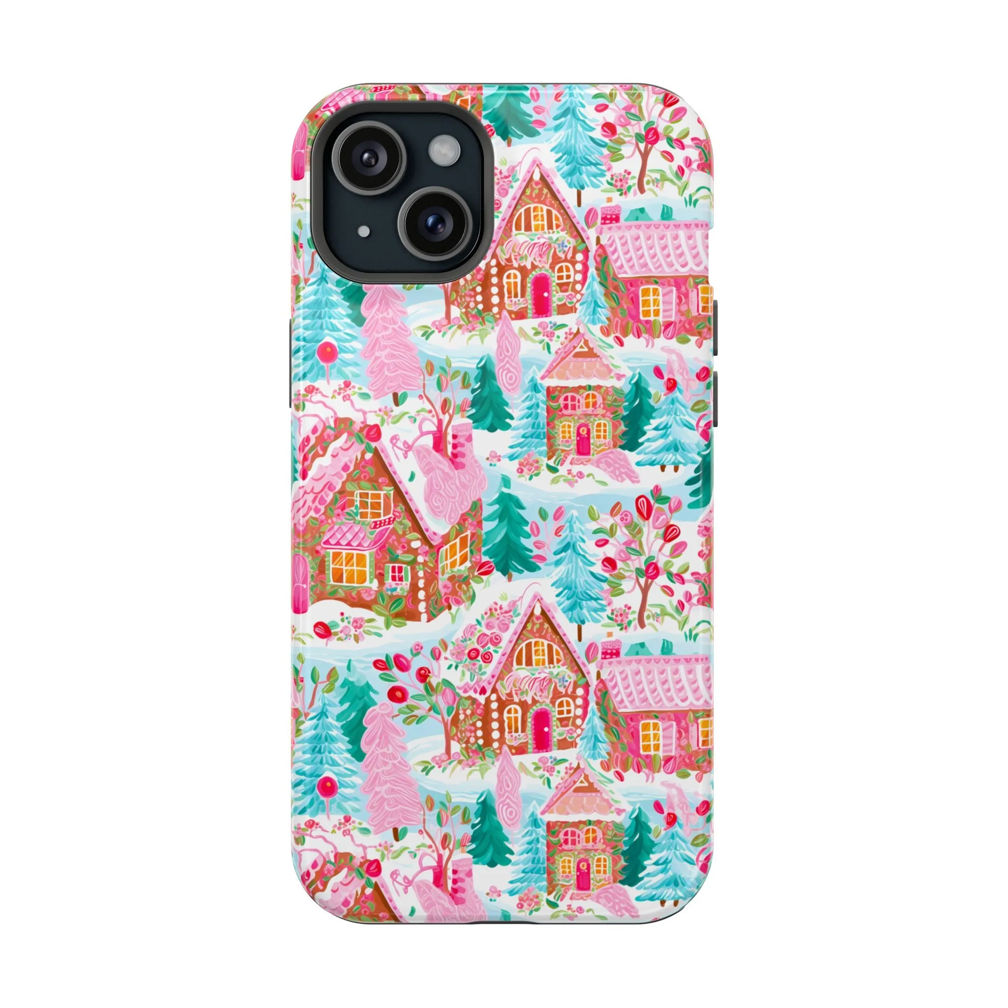 Teal Preppy Christmas Village Magsafe Phone case