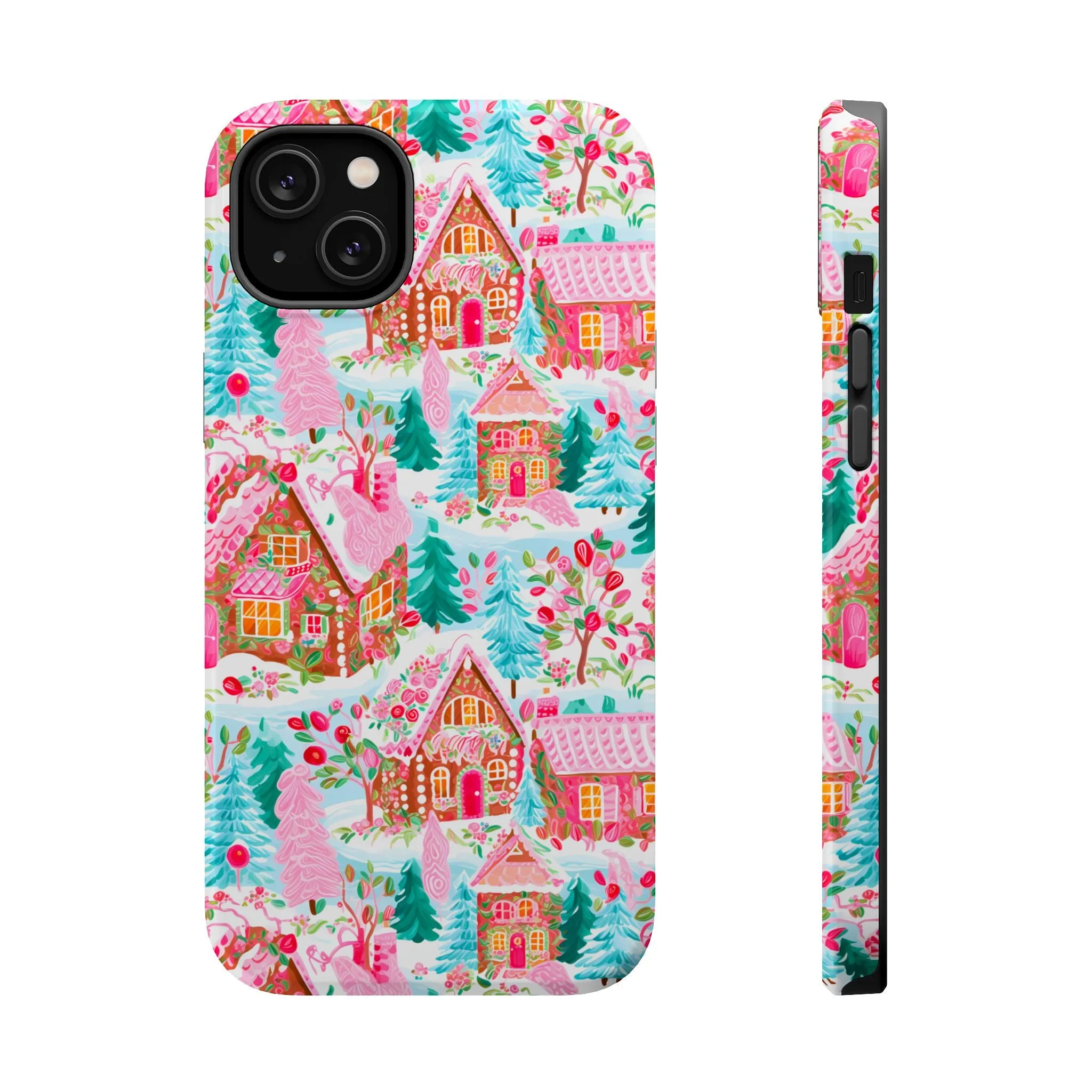 Teal Preppy Christmas Village Magsafe Phone case