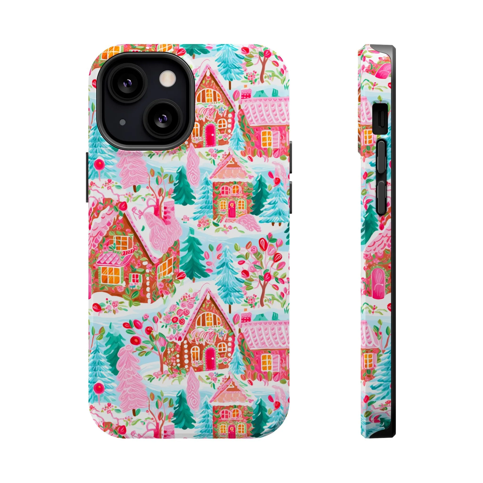 Teal Preppy Christmas Village Magsafe Phone case