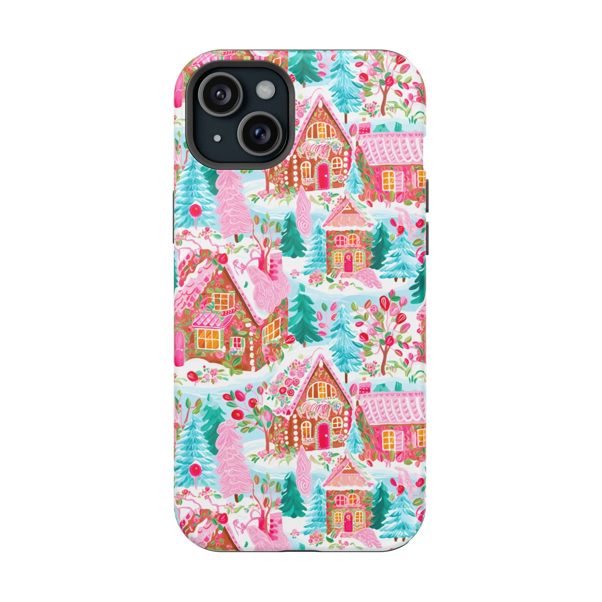 Teal Preppy Christmas Village Magsafe Phone case