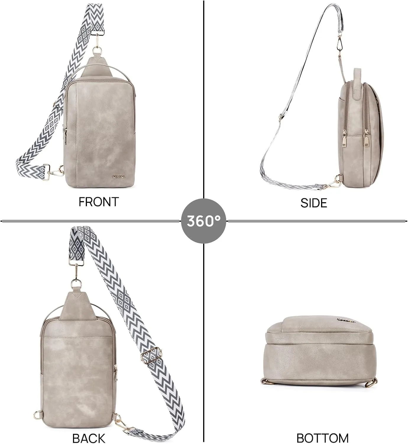 Telena Crossbody Sling Bags for Women, PU Leather Fanny Packs Cross Body Bag for Woman