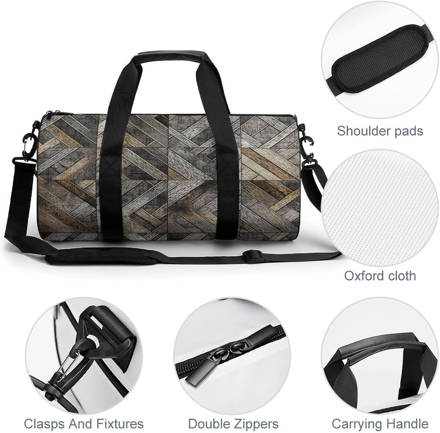 Texture Style Pattern Duffel Bag for Men Women Gym Bag Sports Small Overnight Bag for Travel Weekender
