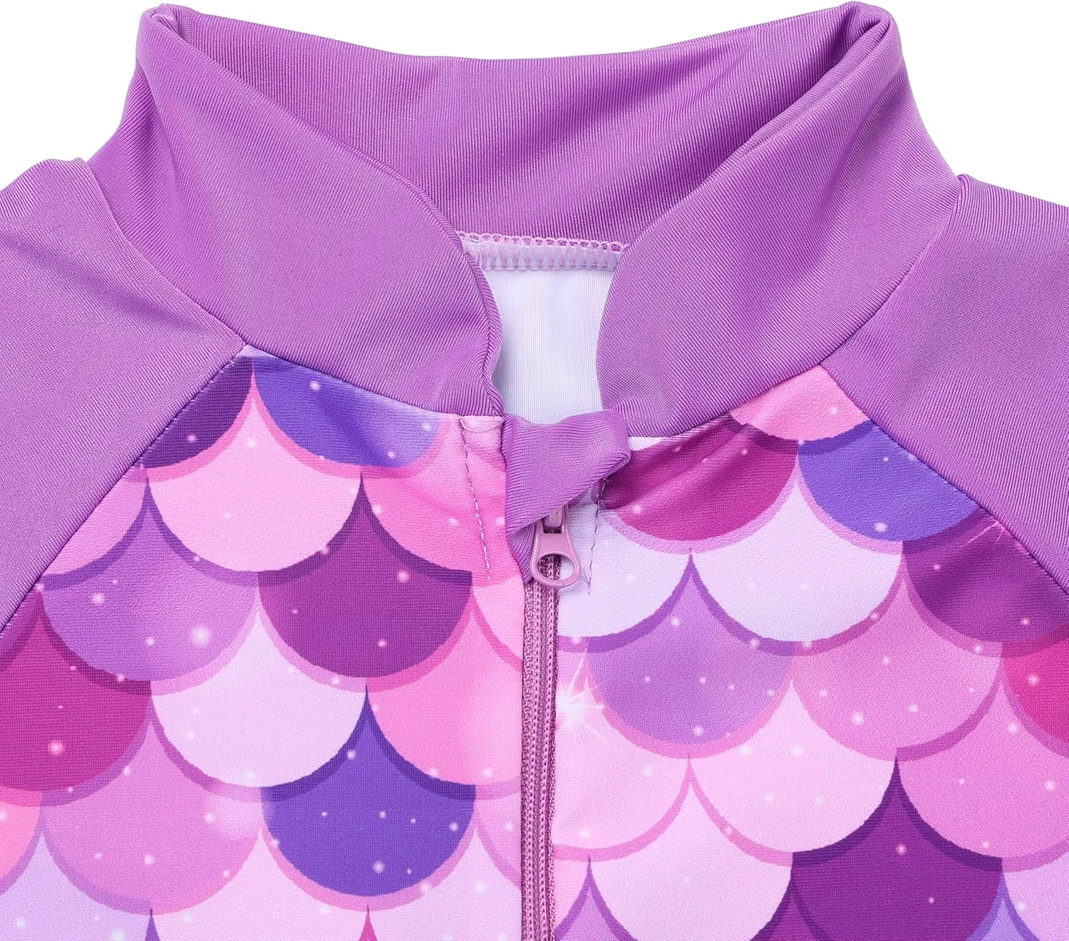 TFJH E 1PCS Girls Long Sleeve Swimsuit UPF 50  Rashguard Zipper Footed