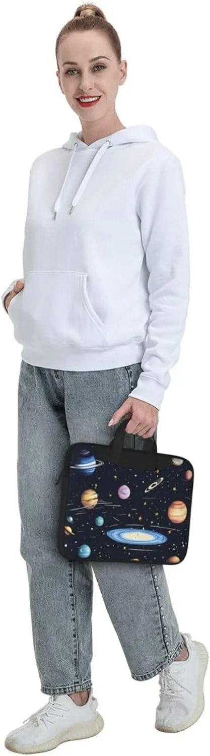The Solar Family Laptop Shoulder Bag Portable Laptop Bag Laptop Case Crossbody Briefcase w/Strap Handle
