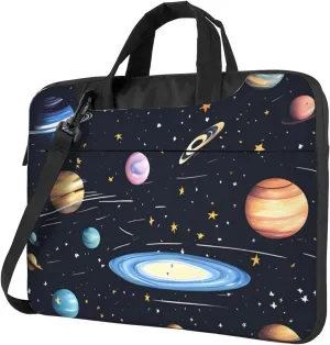 The Solar Family Laptop Shoulder Bag Portable Laptop Bag Laptop Case Crossbody Briefcase w/Strap Handle