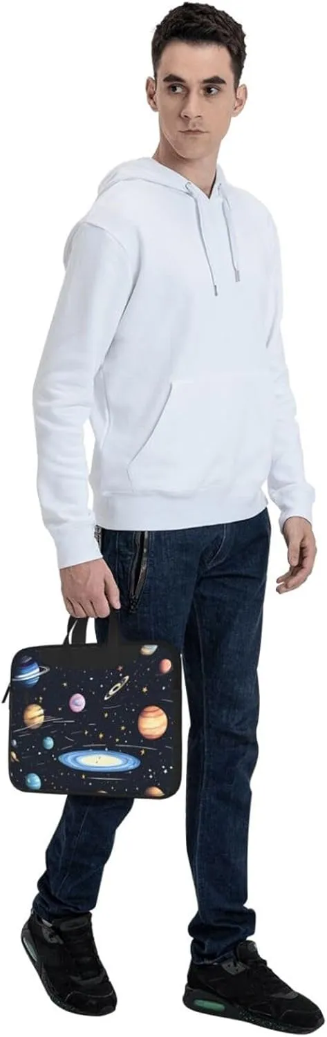 The Solar Family Laptop Shoulder Bag Portable Laptop Bag Laptop Case Crossbody Briefcase w/Strap Handle