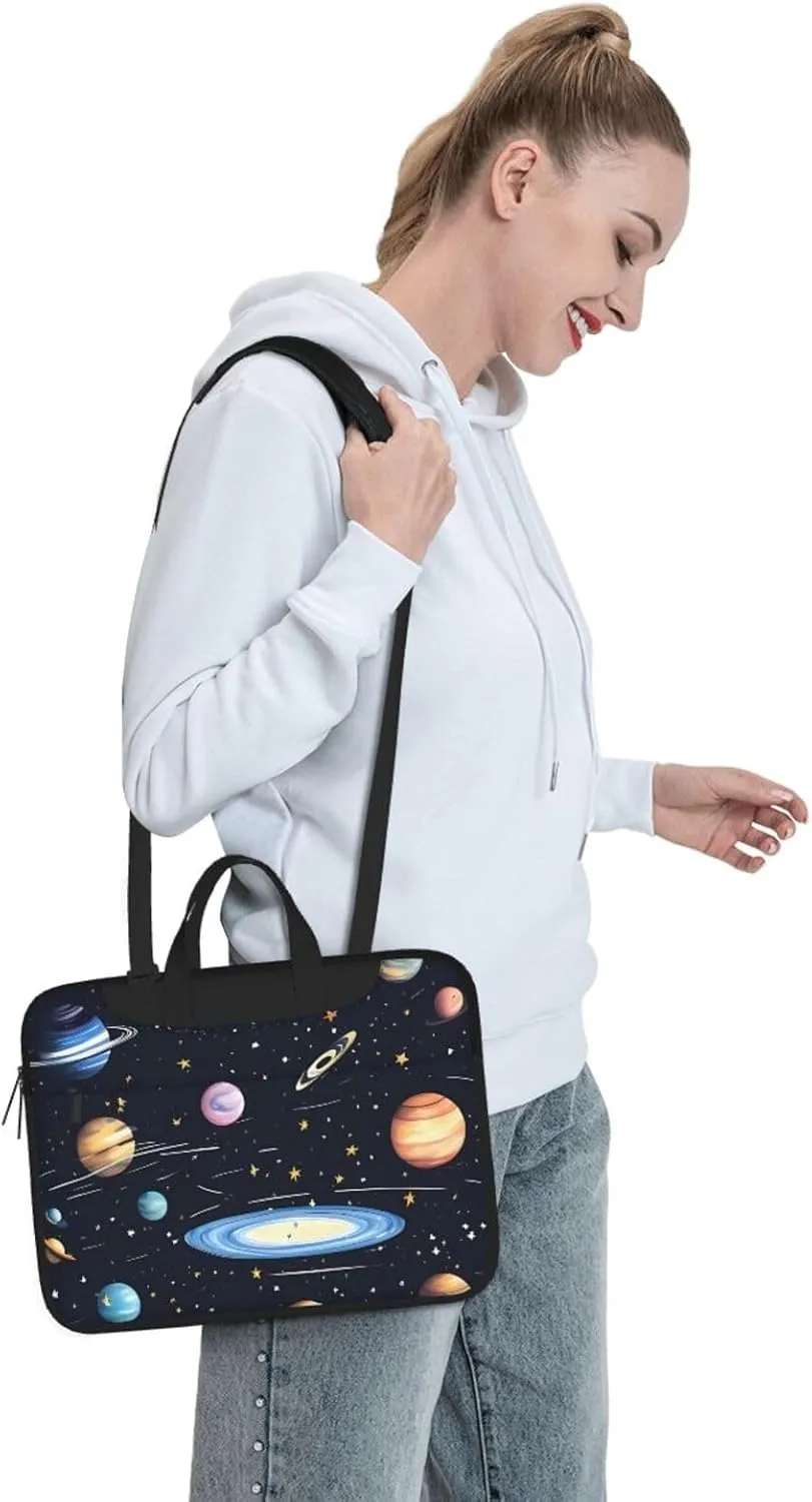 The Solar Family Laptop Shoulder Bag Portable Laptop Bag Laptop Case Crossbody Briefcase w/Strap Handle
