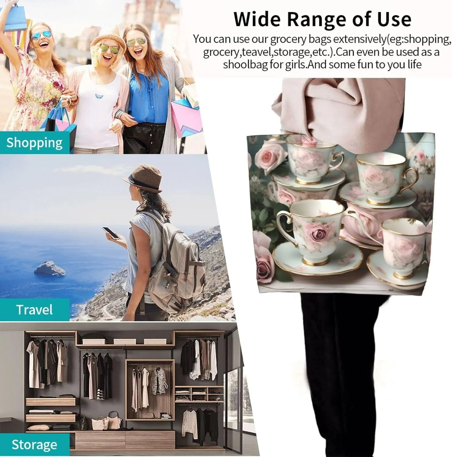 The Underwater World Tropical Fish Women Tote Bag,Casual Tote'S Handbag Big Capacity Shoulder Bag Crossbody Bag