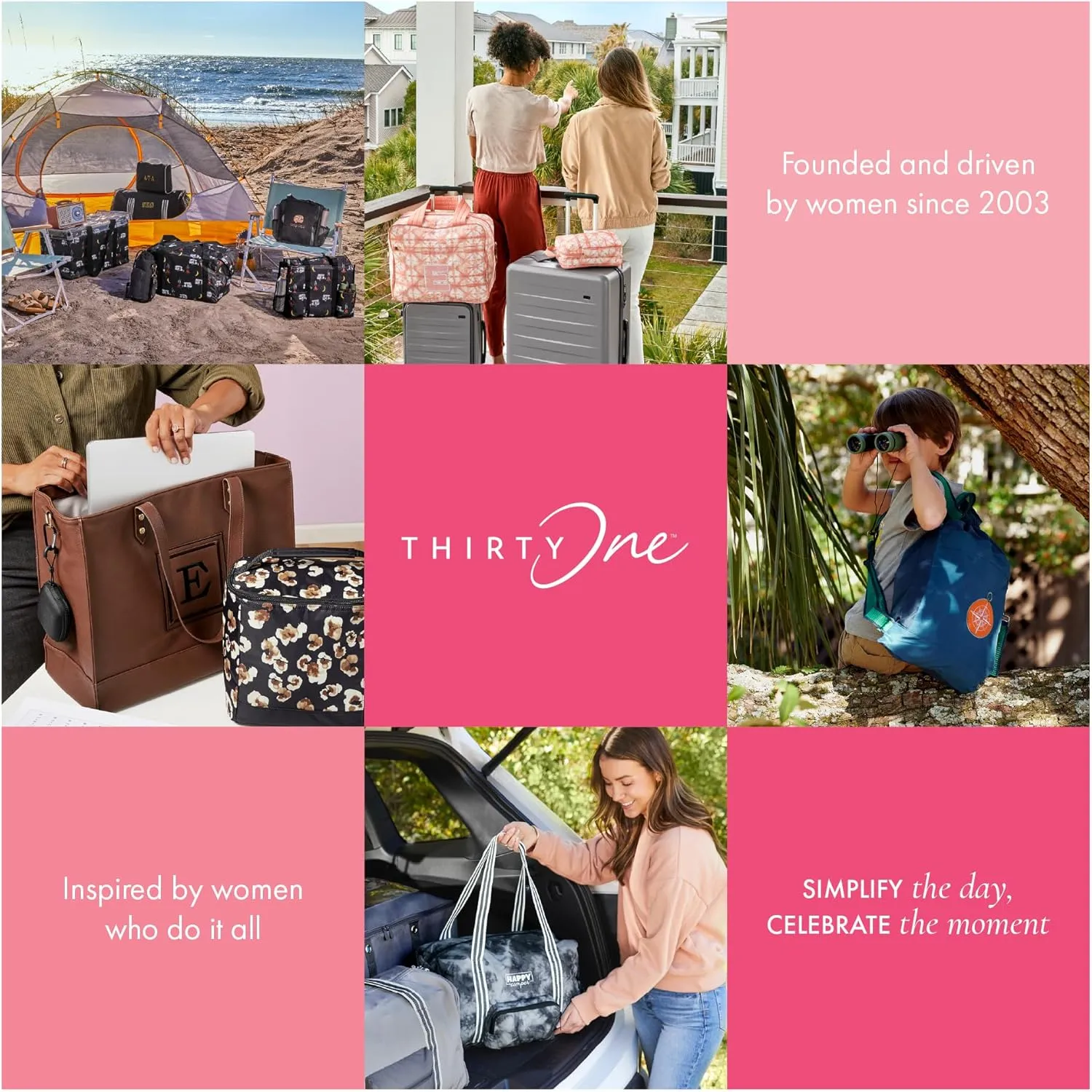 Thirty-One Gifts Deluxe Travel Tote Bag, Multiple-Pocket Tote Bag for Travel and Work, Rosedust