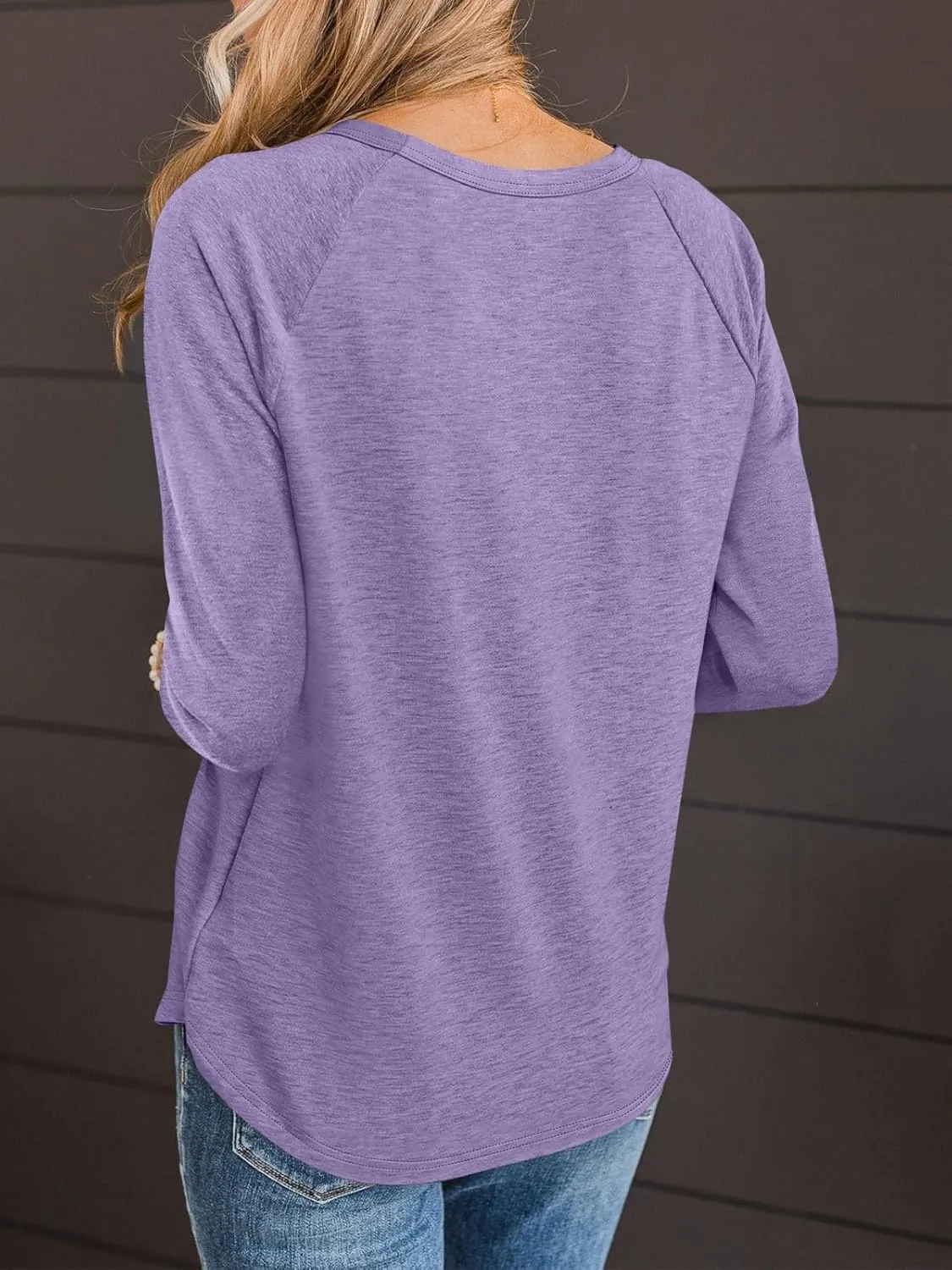 TICTICMIMI Women's V Neck 3/4 Sleeve Tops Casual T Shirts Basic Summer Tees Loose Fit Pullover Tunic