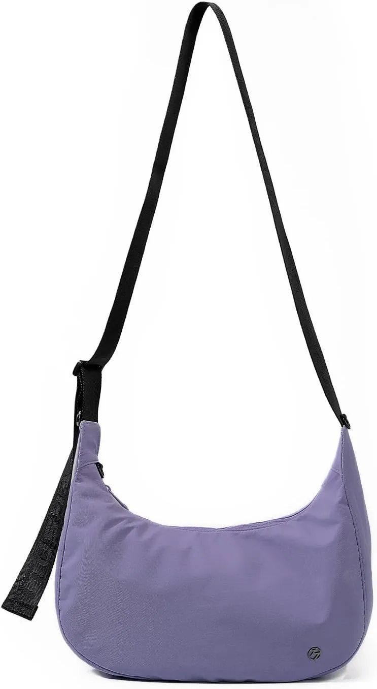 Titosha Medium Nylon Crescent Crossbody Bag for Women with Extended Adjustable Shoulder strap