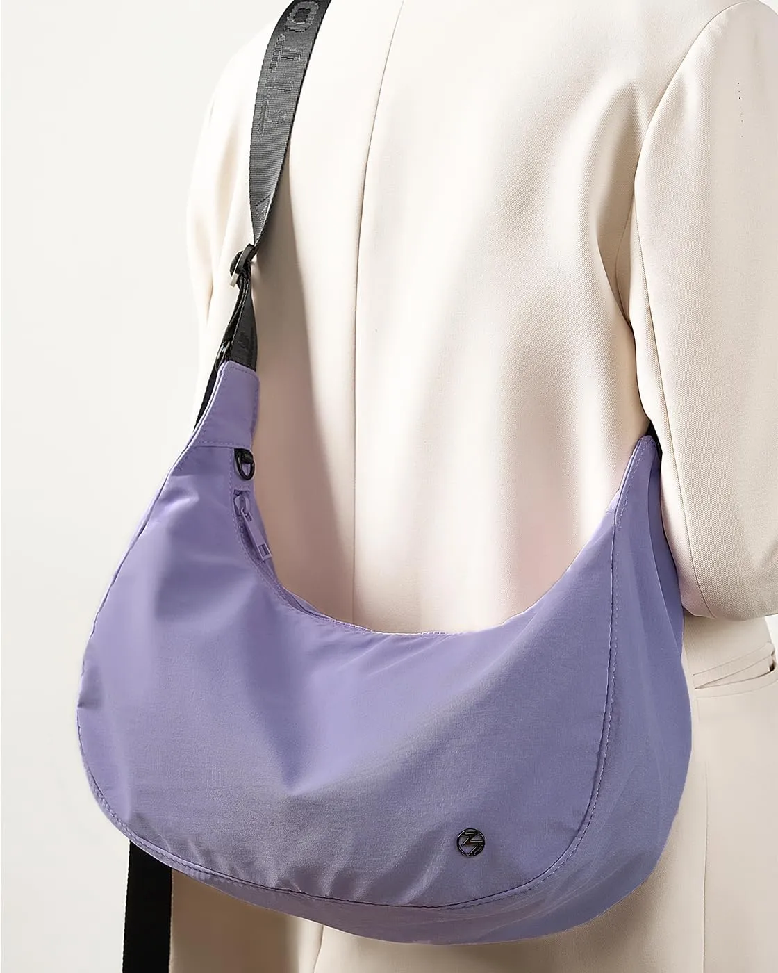 Titosha Medium Nylon Crescent Crossbody Bag for Women with Extended Adjustable Shoulder strap