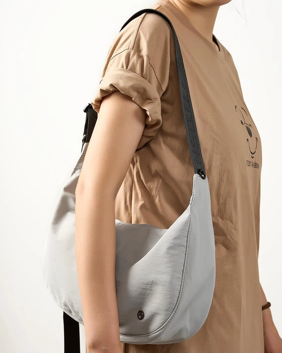 Titosha Medium Nylon Crescent Crossbody Bag for Women with Extended Adjustable Shoulder strap