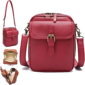 Tojoyride Crossbody Bag, Tojoyride Urvashi Anti Theft Crossbody Leather Purse Bag with Built in Wallet for Women