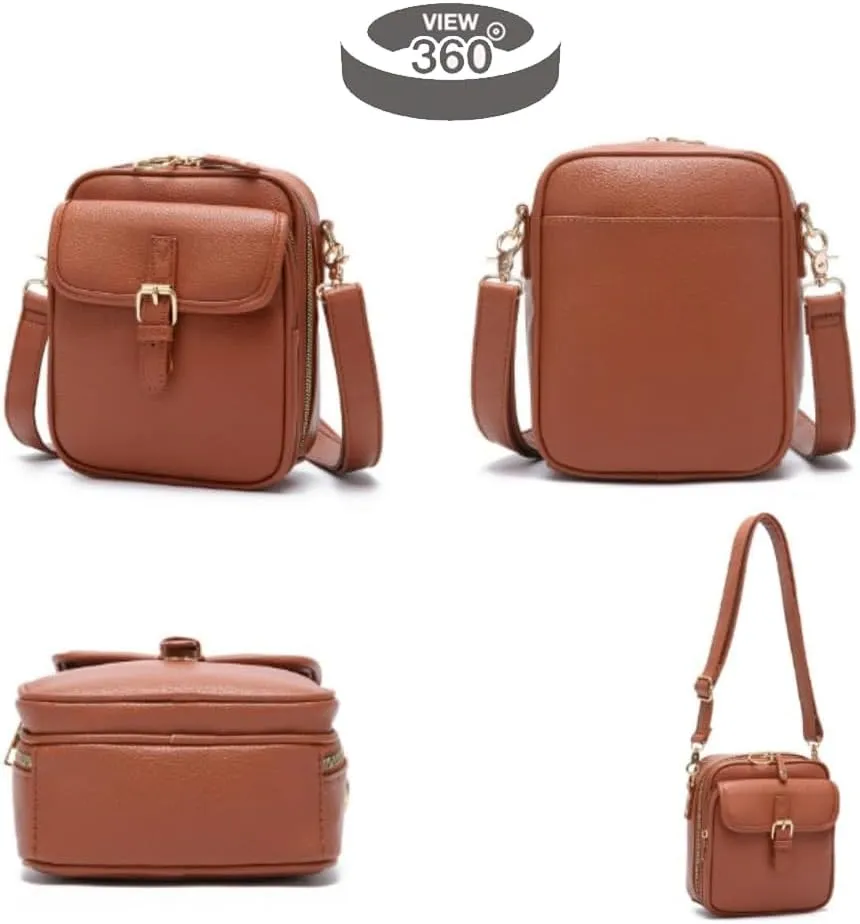 Tojoyride Crossbody Bag, Vintage Urvashi Crossbody Bag with 10 Card Slots, Women Shoulder Handbags with Anti-Theft Zipper