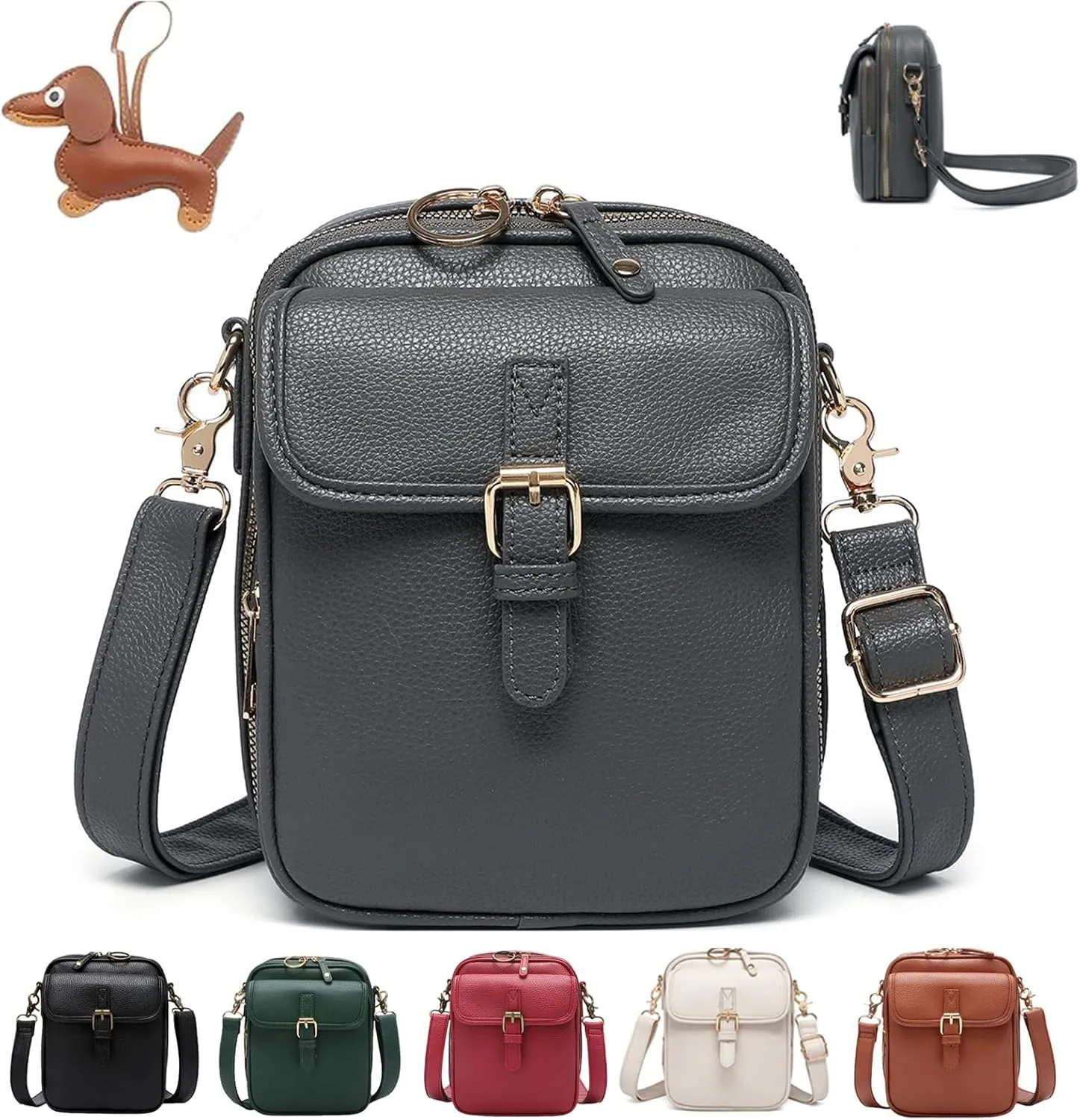 Tojoyride Crossbody Bag, Vintage Urvashi Crossbody Bag with 10 Card Slots, Women Shoulder Handbags with Anti-Theft Zipper