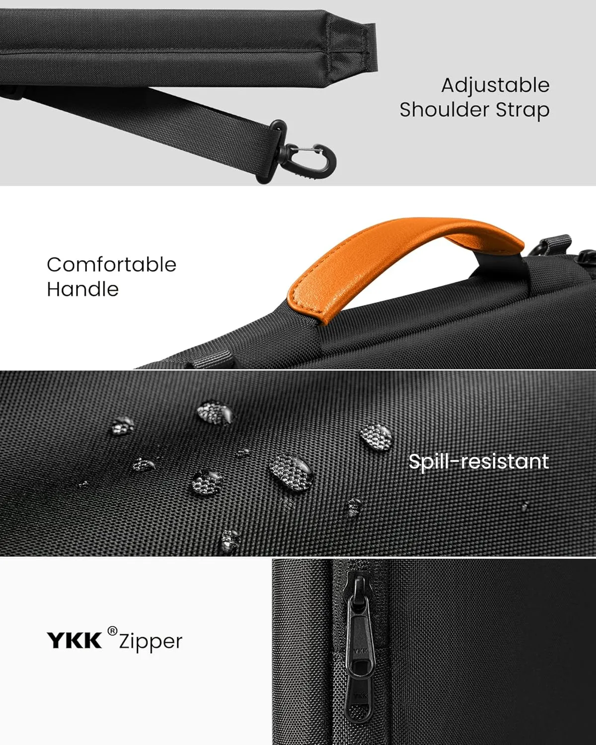 tomtoc 360 Protective Laptop Shoulder Bag for M4 MacBook Pro 16-inch M3/M2/M1 Pro/Max 2024-2019, The NEW RAZER BLADE 15/16, Dell Inspiron 16 Laptop, Water-Resistant Accessory Case
