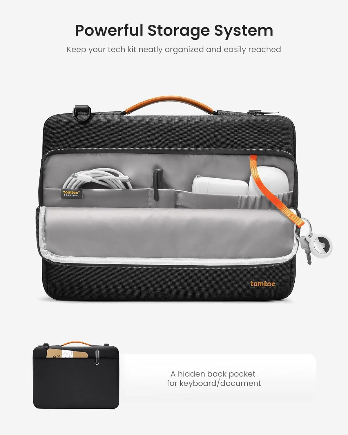 tomtoc 360 Protective Laptop Shoulder Bag for M4 MacBook Pro 16-inch M3/M2/M1 Pro/Max 2024-2019, The NEW RAZER BLADE 15/16, Dell Inspiron 16 Laptop, Water-Resistant Accessory Case