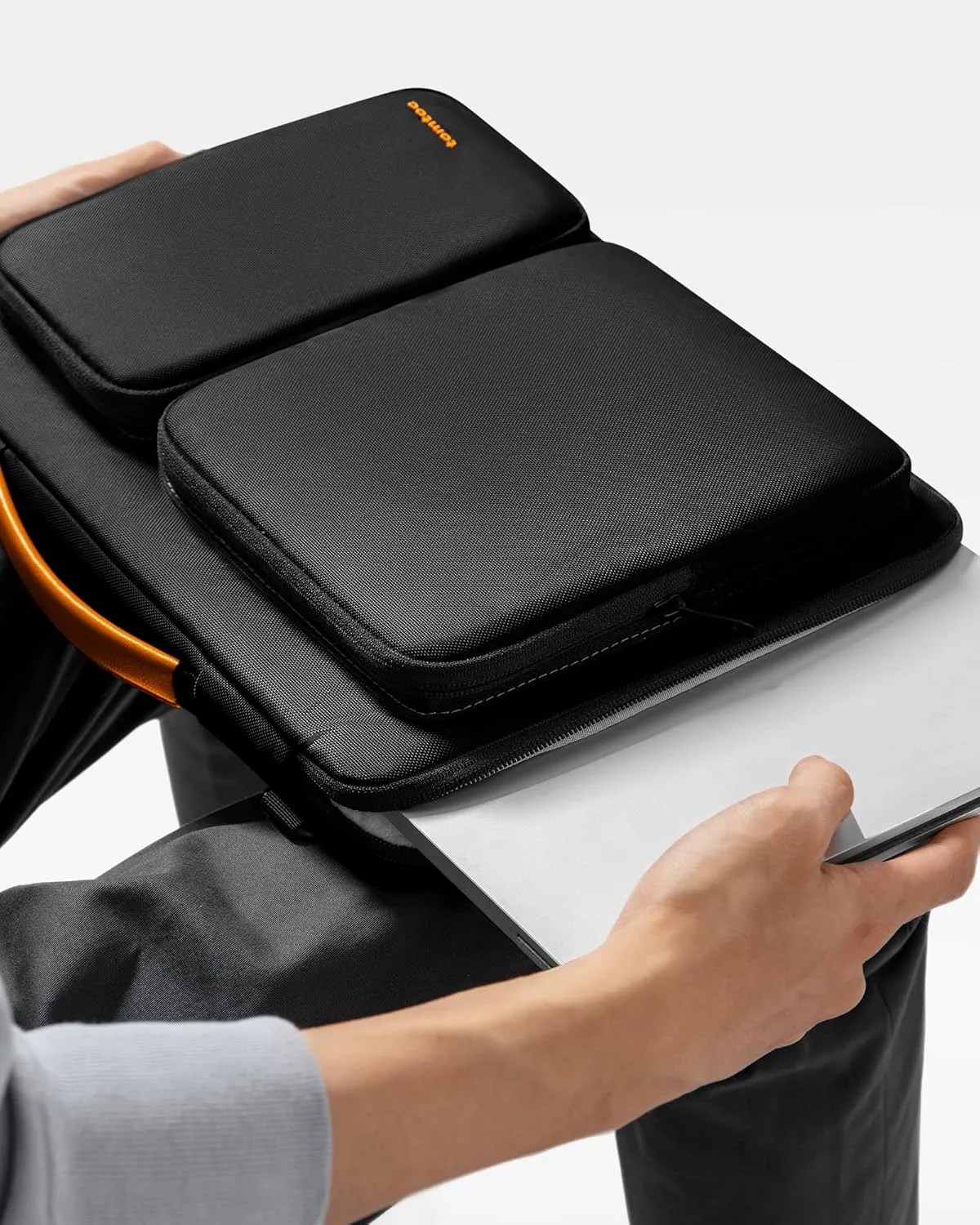 tomtoc Laptop Shoulder Bag for 14 Inch MacBook Pro M4/M3/M2/M1 Pro/Max 2024-2021, 13.5-14.4 Surface Laptop 6/5/Studio 2, Surface Book 3, 360 Protective Case Fit Asus VivoBook