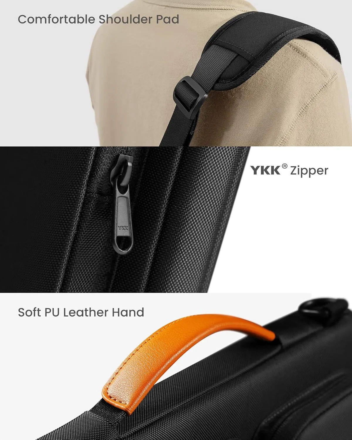 tomtoc Laptop Shoulder Bag for 14 Inch MacBook Pro M4/M3/M2/M1 Pro/Max 2024-2021, 13.5-14.4 Surface Laptop 6/5/Studio 2, Surface Book 3, 360 Protective Case Fit Asus VivoBook