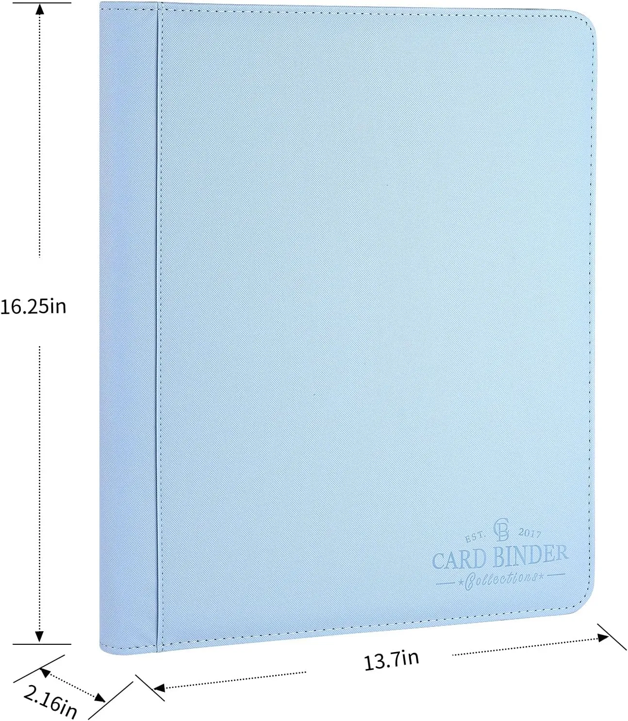 Toploader Binder,Toploader Hard Cases, 9-Pocket Pages Sleeves Hold up 288 Cards.Toploader Card Binder with Sleeves for “3×4” rigid，Card Holder(Light Blue)
