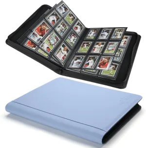 Toploader Binder,Toploader Hard Cases, 9-Pocket Pages Sleeves Hold up 288 Cards.Toploader Card Binder with Sleeves for “3×4” rigid，Card Holder(Light Blue)