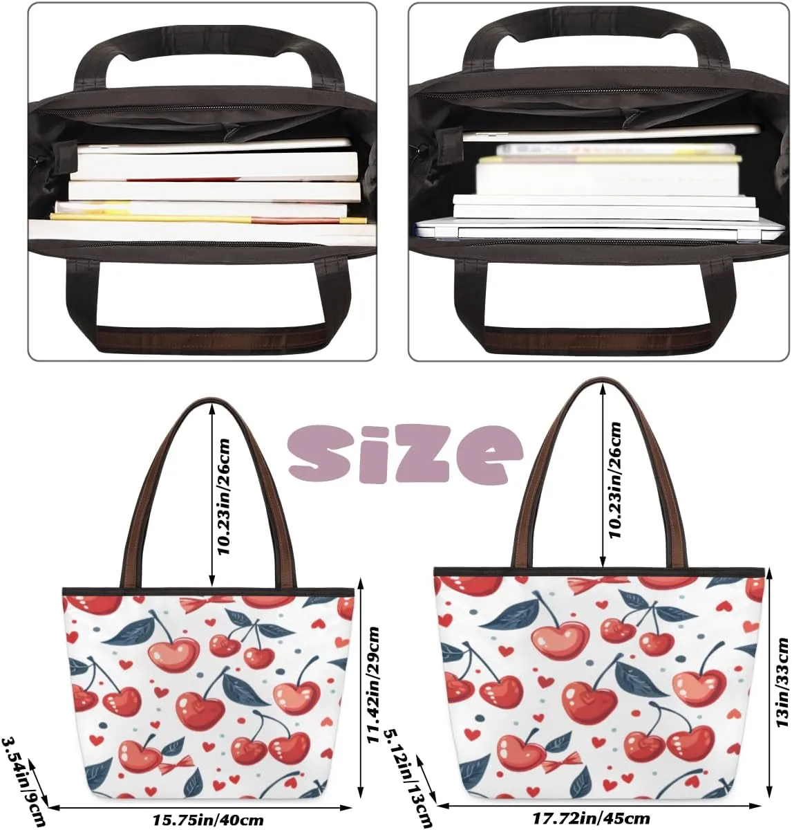 Tote Bag for Women with Zipper Large Capacity Top Handle Casual Shoulder Bag Handbag Reusable Shopping