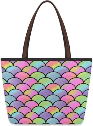 Tote Bag for Women with Zipper Large Capacity Top Handle Casual Shoulder Bag Handbag Reusable Shopping