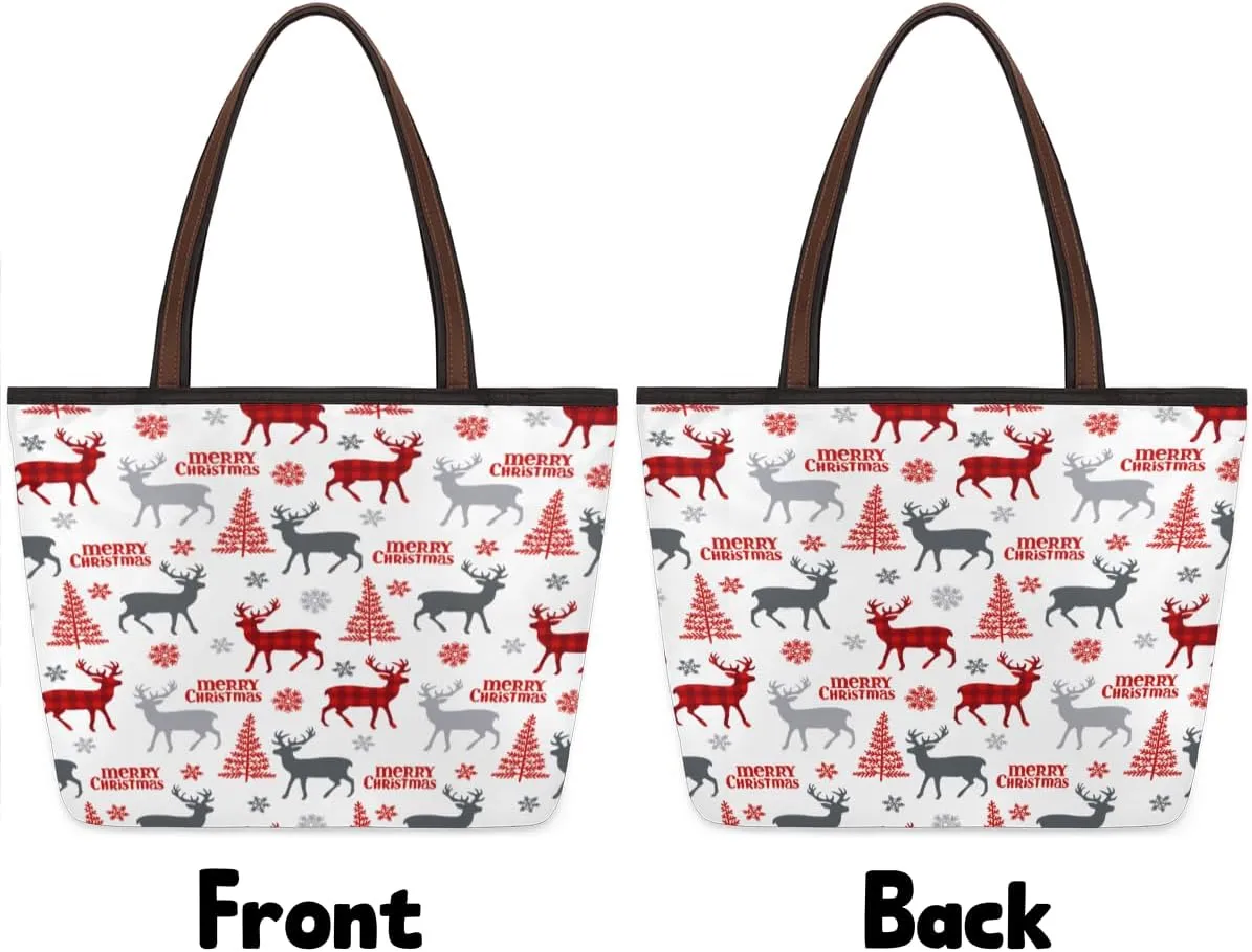 Tote Bag for Women with Zipper Large Capacity Top Handle Casual Shoulder Bag Handbag Reusable Shopping